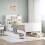 VidaXL vidaXL Bookcase Bed without Mattress Bed White Small Single Solid Wood Pine 1