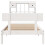 VidaXL vidaXL Bookcase Bed without Mattress Bed White Small Single Solid Wood Pine 4