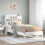 VidaXL vidaXL Bookcase Bed without Mattress White 75x190 cm Small Single Solid Wood Pine 1