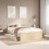 VidaXL vidaXL Bed Frame without Mattress Bed&Headboard King Size Solid Wood Pine 1