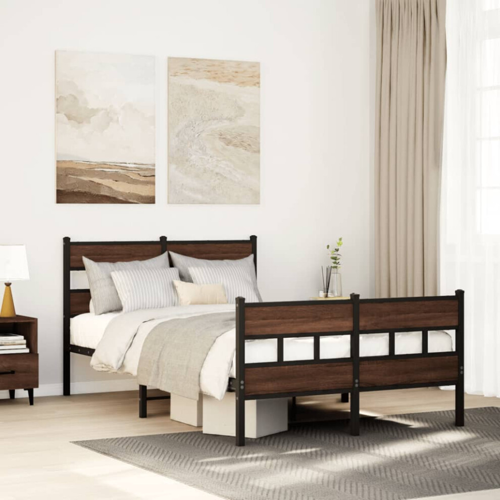 Vidaxl Bed Frame Without Mattress With Headboard And Footboard 120X190 Cm Small Double