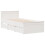 VidaXL vidaXL Bed Frame without Mattress with Headboard White Single Solid Wood Pine 3