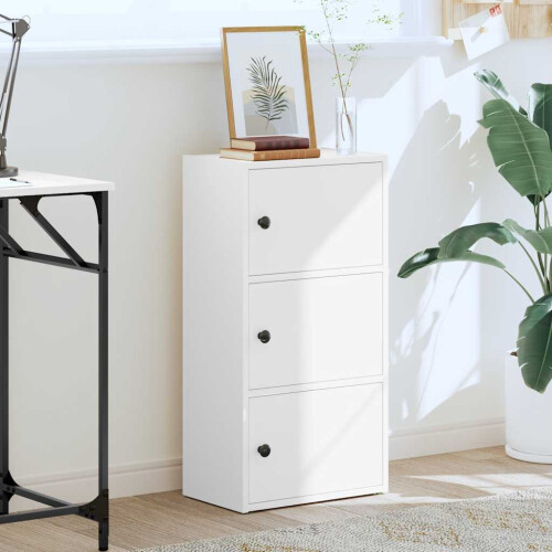 VidaXL vidaXL Bookcase White 40x24x77 cm Engineered Wood bookshelf book case 2
