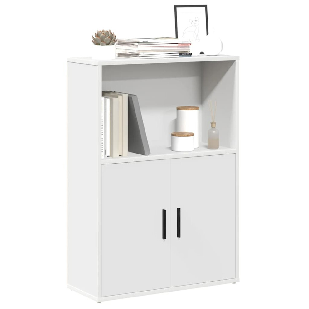 Vidaxl Bookcase White 60X24x85 Cm Engineered Wood Bookshelf Book Case