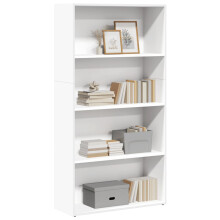 vidaXL Bookcase Bookshelf Storage Cabinet Book Stand White Engineered Wood