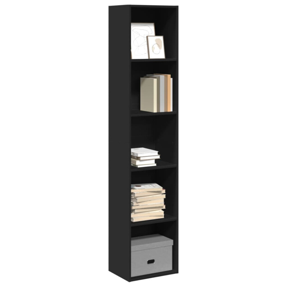 vidaXL Bookcase Black 40x30x189 Cm Engineered Wood