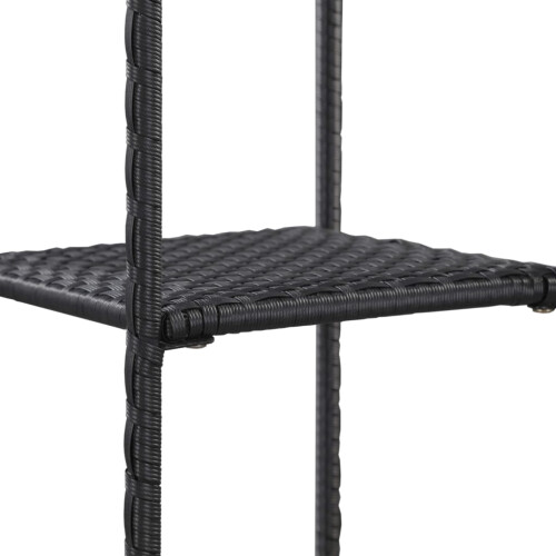 VidaXL vidaXL Storage Shelf Black 30x30x120 cm Poly Rattan 2