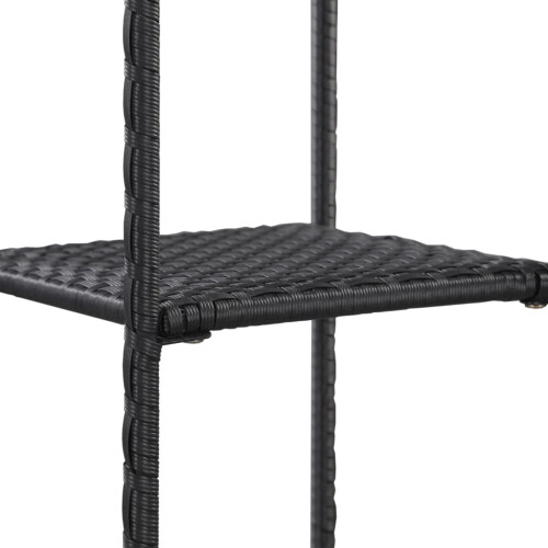 VidaXL vidaXL Storage Shelf Black 30x30x90 cm Poly Rattan 2