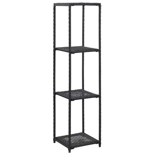VidaXL vidaXL Storage Shelf Black 30x30x120 cm Poly Rattan