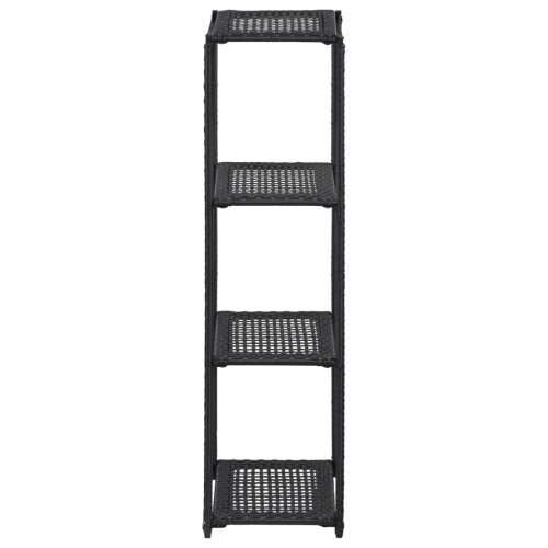 VidaXL vidaXL Storage Shelf Black 30x30x120 cm Poly Rattan 1