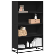 vidaXL Bookcase Bookshelf Book Rack Storage Cabinet Black Engineered Wood