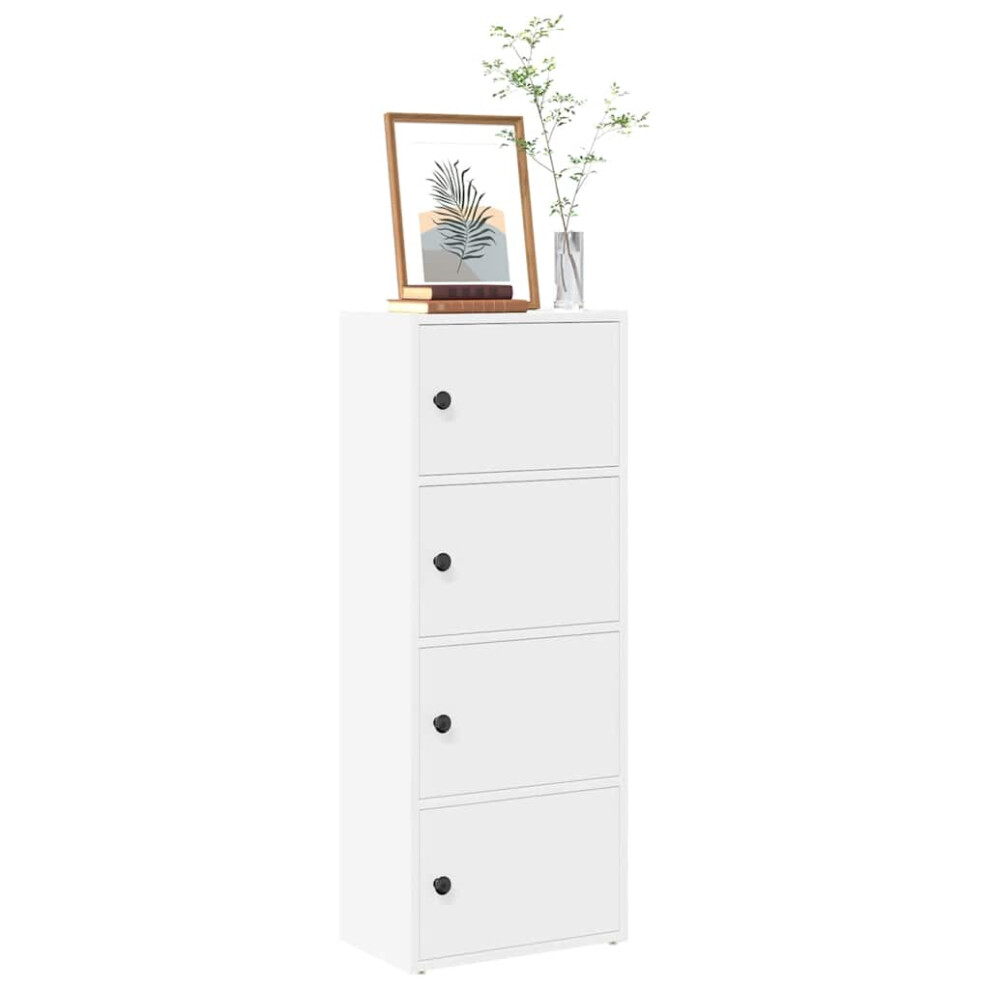 Vidaxl Bookcase White 40X24x102 Cm Engineered Wood Bookshelf Book Case