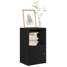 vidaXL Bookcase Black Oak 31x24x52 cm Engineered Wood bookshelf book case