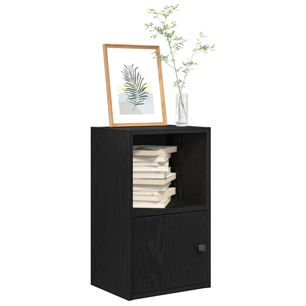 Vidaxl Bookcase Oak 31X24x52 Cm Engineered Wood Bookshelf Book Case Black