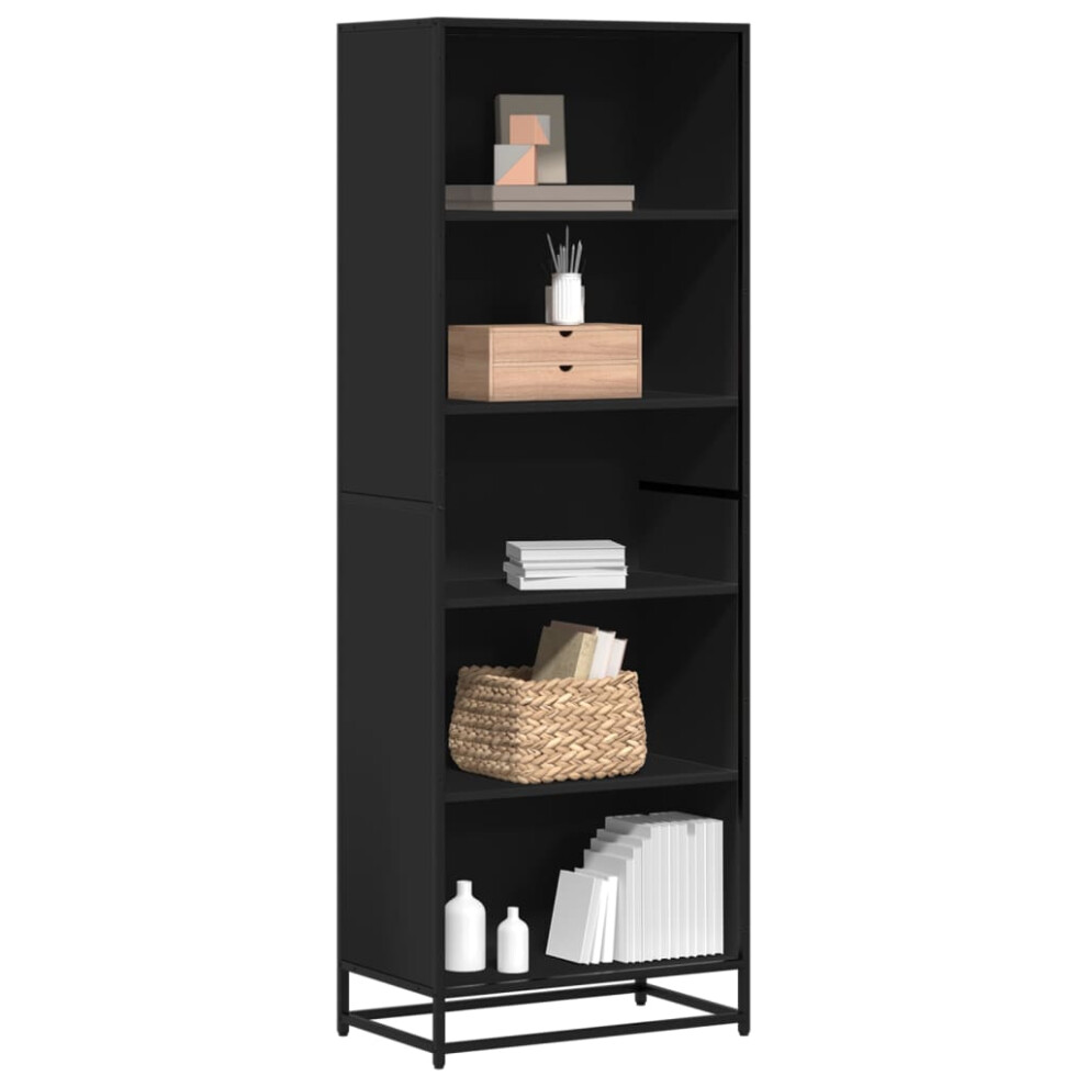 Vidaxl Bookcase Bookshelf Book Rack Storage Cabinet Black Engineered Wood