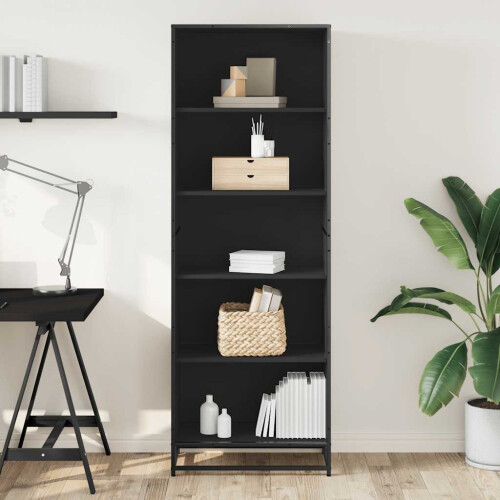 VidaXL vidaXL Bookcase Bookshelf Book Rack Storage Cabinet Black Engineered Wood 2