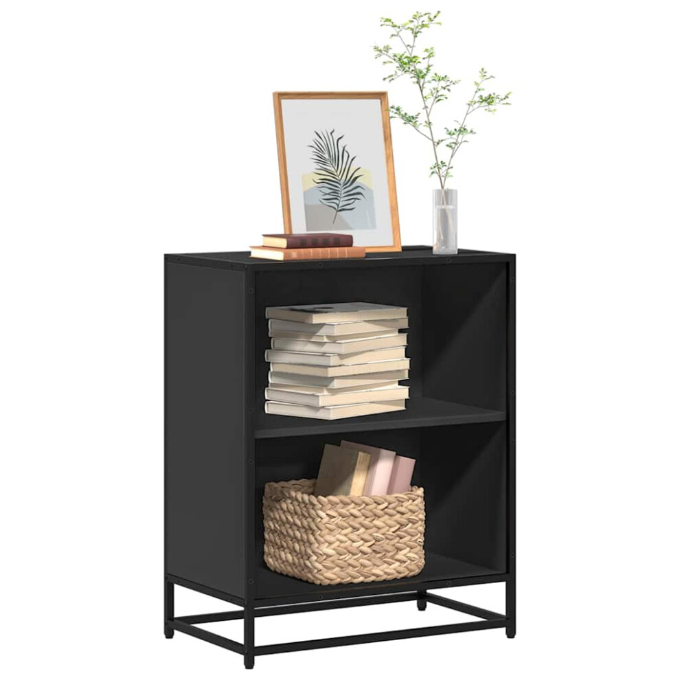 vidaXL Book Cabinet Black 60x35x76 cm Engineered Wood