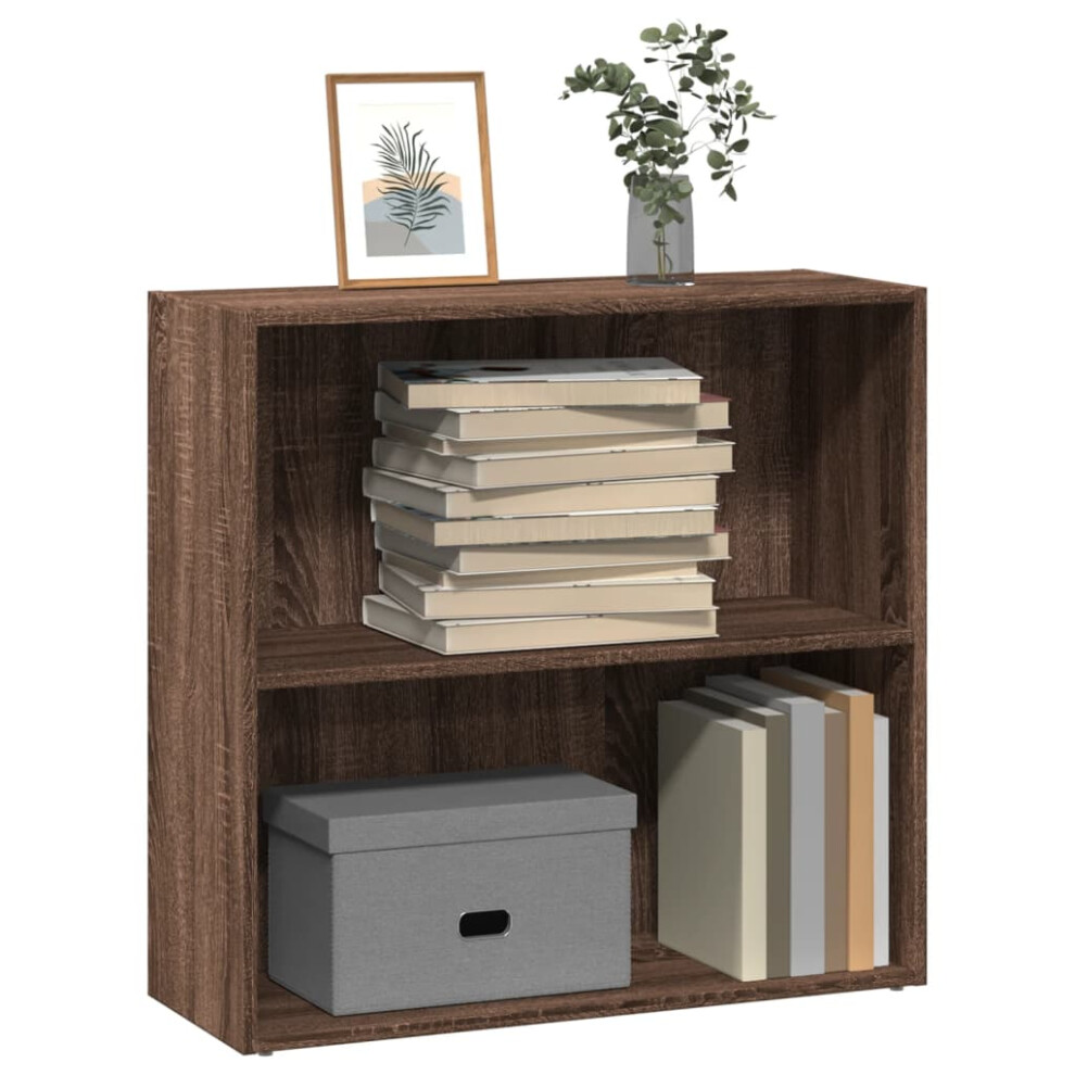 vidaXL Bookcase Brown Oak 80x30x77 Cm Engineered Wood