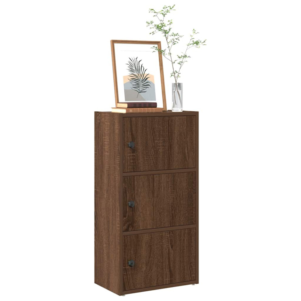 vidaXL Bookcase Brown Oak 40x24x77 cm Engineered Wood