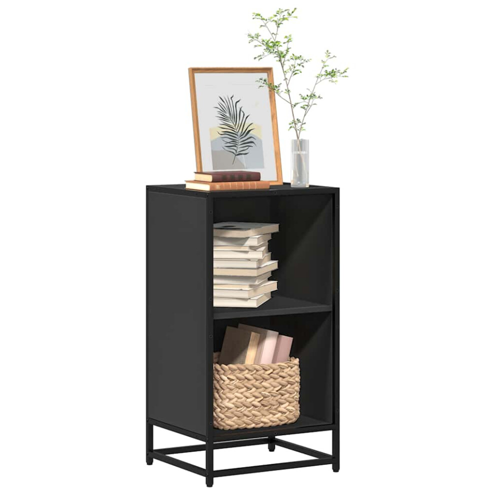 vidaXL Book Cabinet Black 40x35x76 Cm Engineered Wood