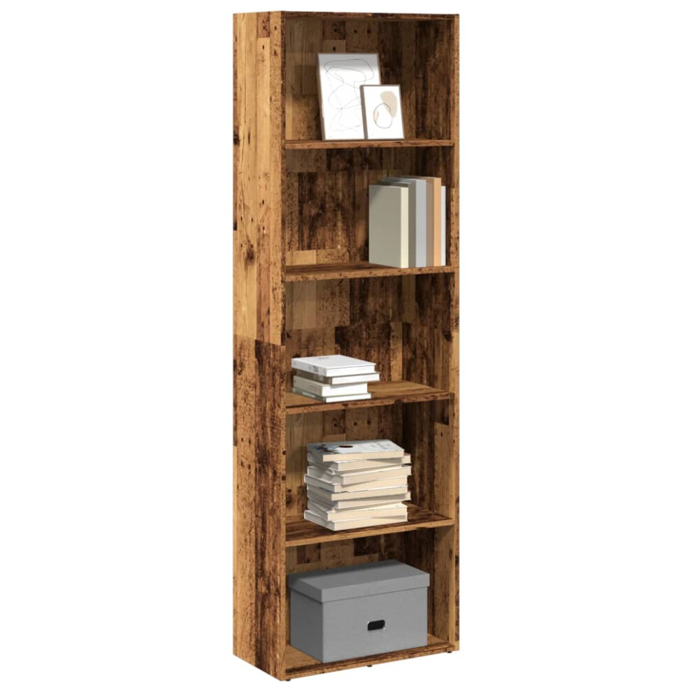 vidaXL Bookcase Bookshelf Storage Cabinet Book Stand Old Wood Engineered Wood