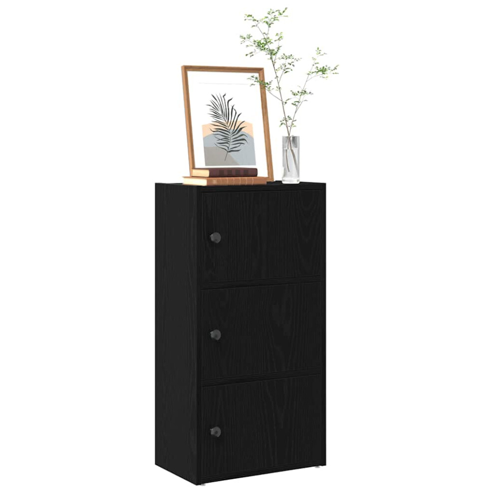 vidaXL - Bookcase - Engineered Wood - 40 x 24 x 77 cm - Black - Image 2