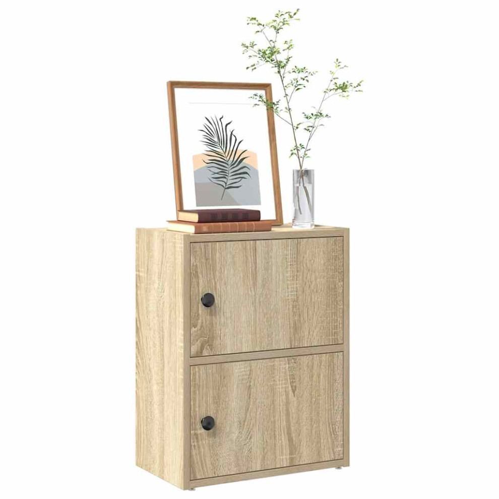Vidaxl Bookcase Sonoma Oak 40X24x52 Cm Engineered Wood Bookshelf Book Case