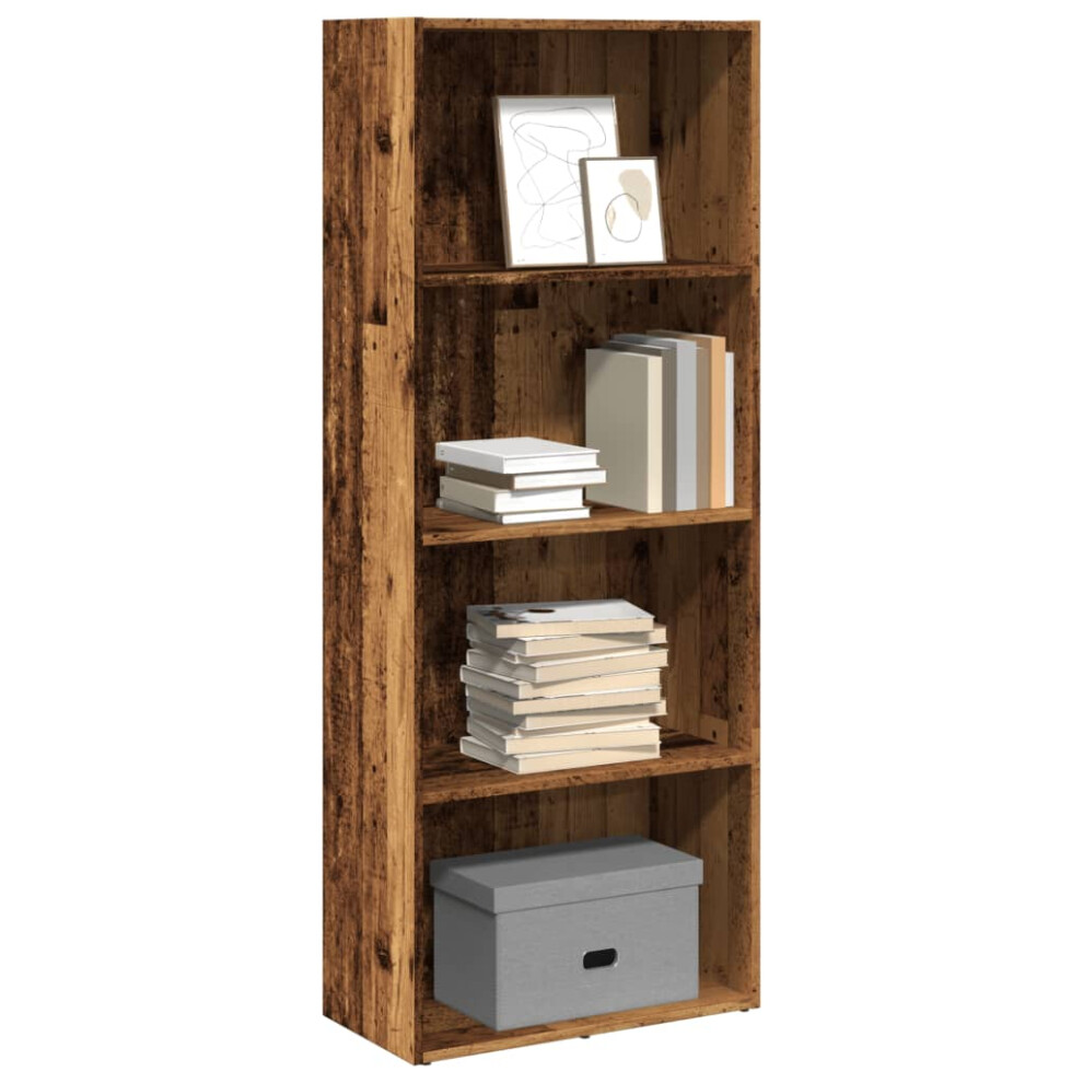 vidaXL Bookcase Bookshelf Storage Cabinet Book Stand Old Wood Engineered Wood