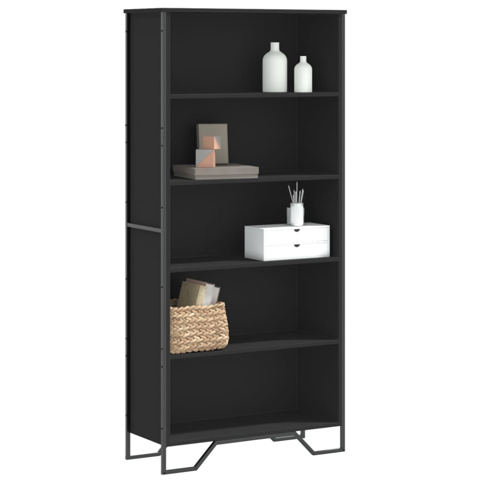 Vidaxl Book Cabinet Black 80X31x169 Cm Engineered Wood
