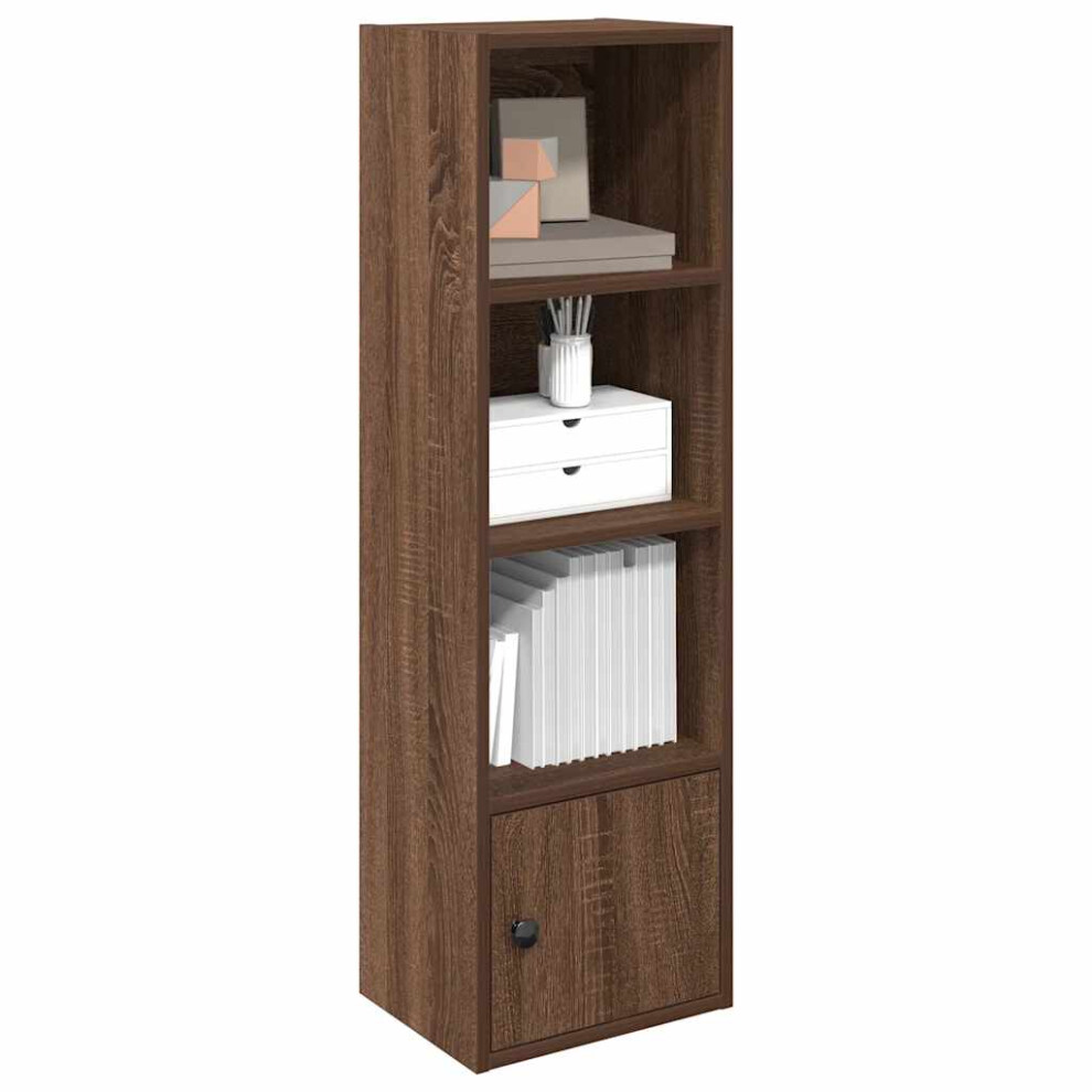 Vidaxl Bookcase Brown Oak 31X24x102 Cm Engineered Wood Bookshelf Book Case