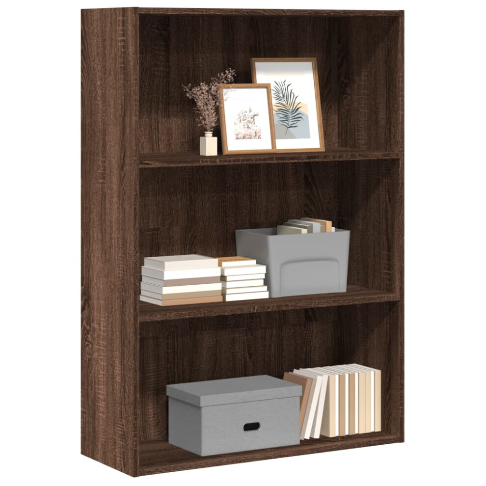 vidaXL Bookcase Brown Oak 80x30x114 cm Engineered Wood