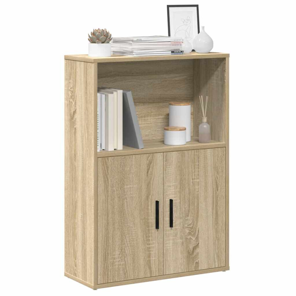 vidaXL Bookcase Sonoma Oak 60x24x85 cm Engineered Wood