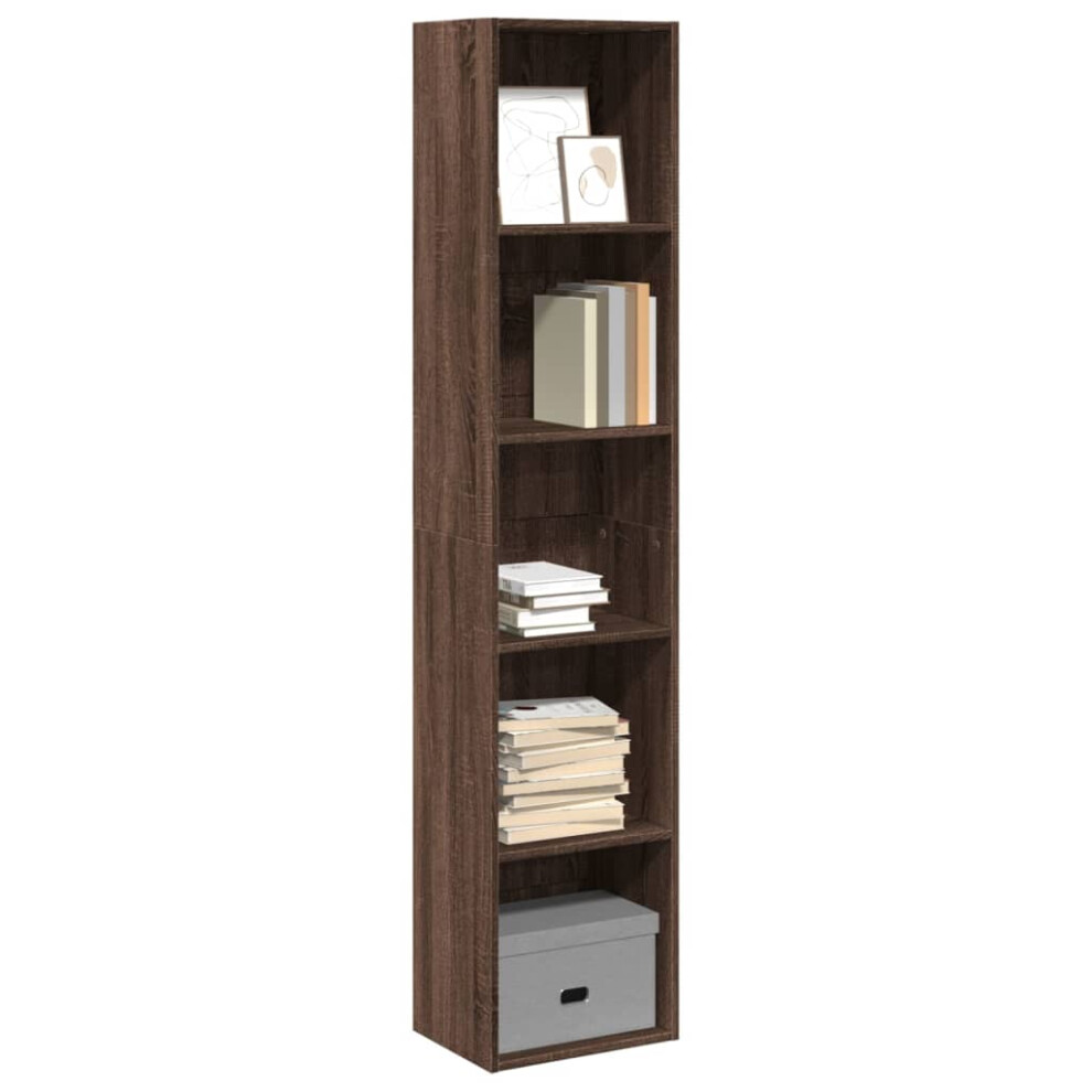 vidaXL Bookcase Brown Oak 40x30x189 Cm Engineered Wood