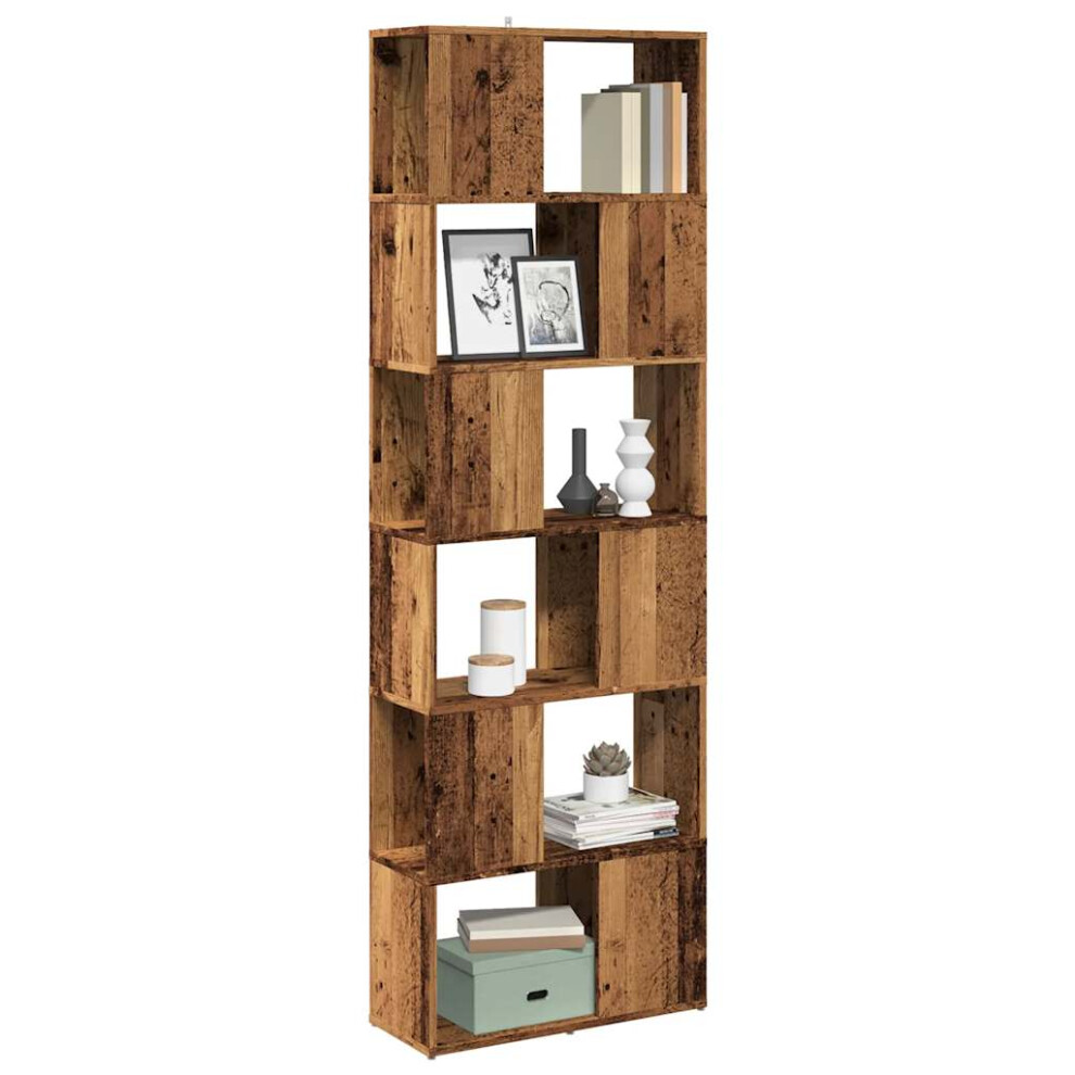 vidaXL Book Cabinet/Room Divider Old Wood 60x24x186 cm