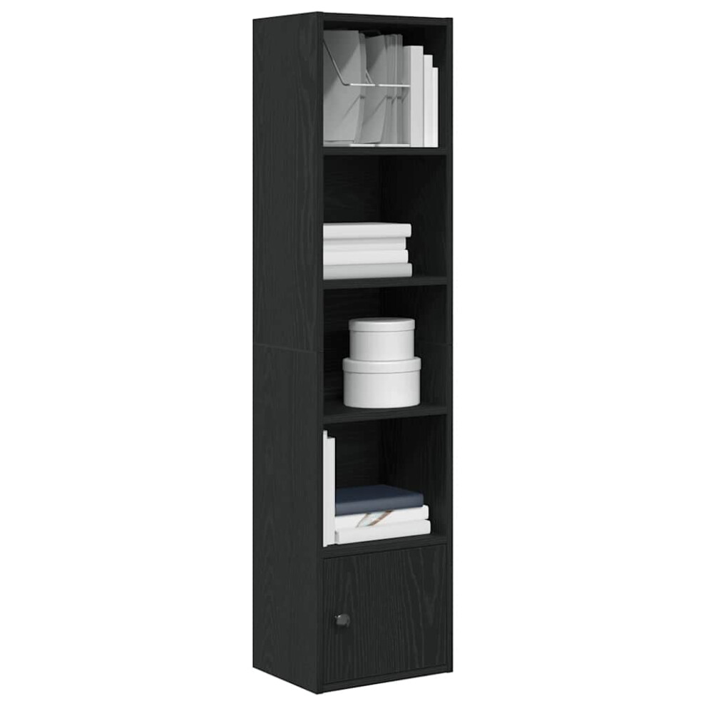 vidaXL Bookcase Black Oak 31x24x127 Cm Engineered Wood