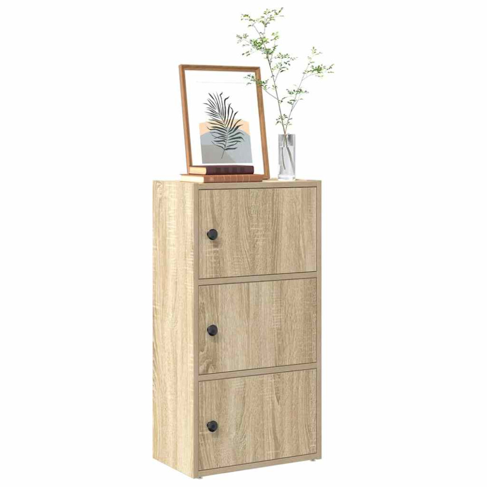 Vidaxl Bookcase Sonoma Oak 40X24x77 Cm Engineered Wood Bookshelf Book Case