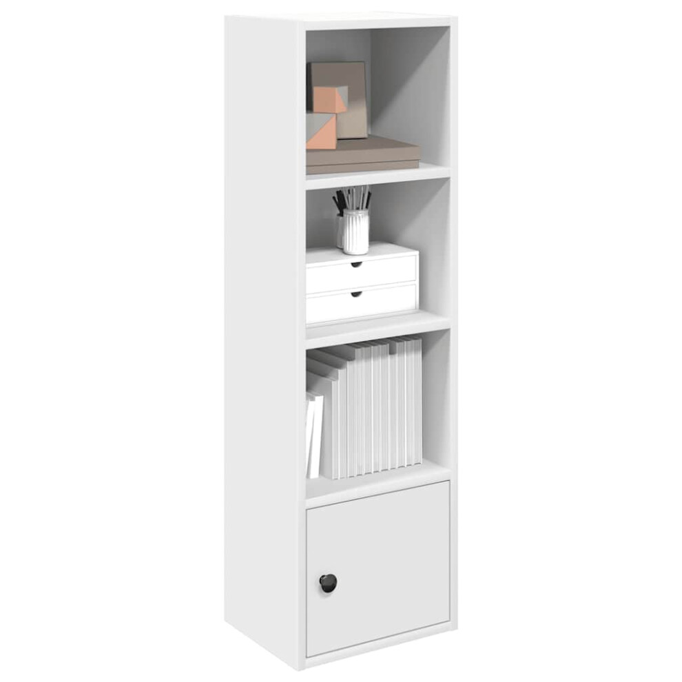 Vidaxl Bookcase White 31X24x102 Cm Engineered Wood Bookshelf Book Case