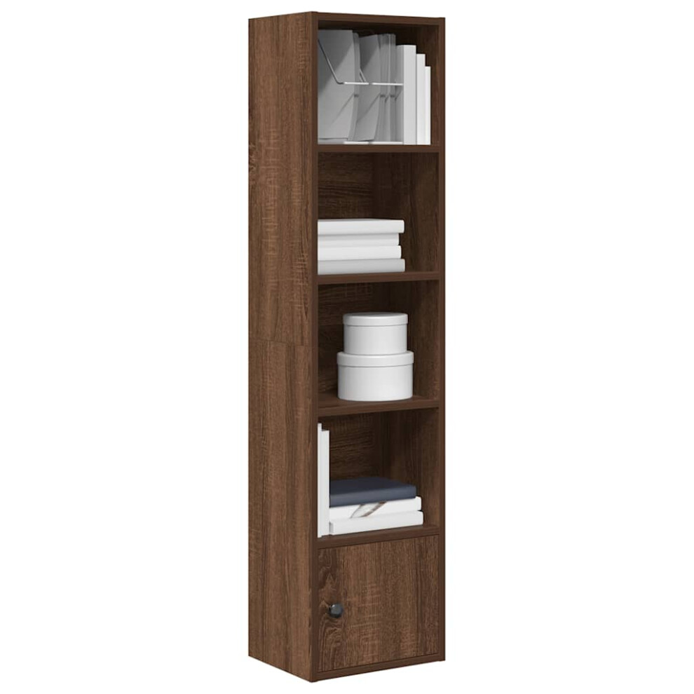 vidaXL Bookcase Brown Oak 31x24x127 cm Engineered Wood