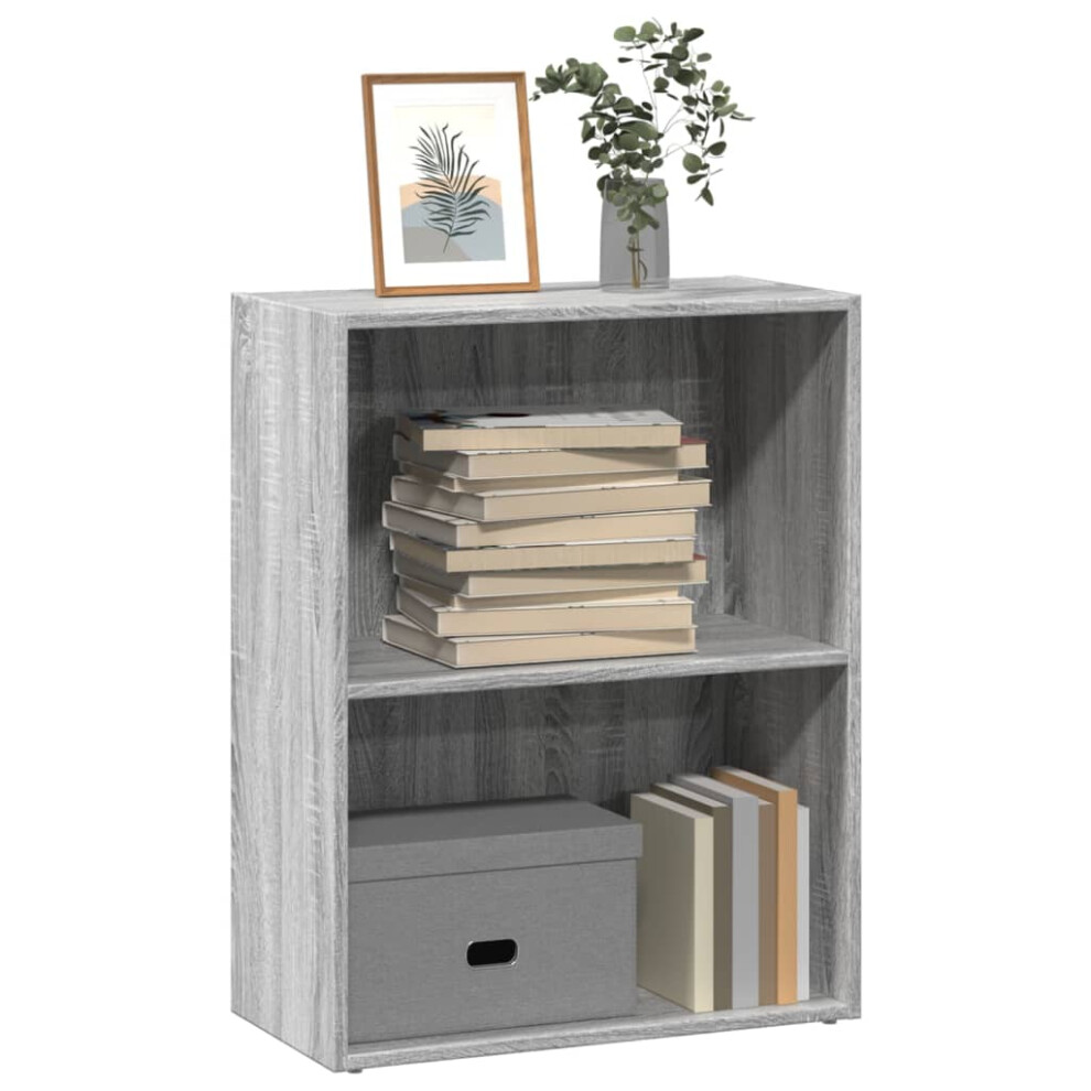 vidaXL Bookcase Grey Sonoma 60x30x77 cm Engineered Wood