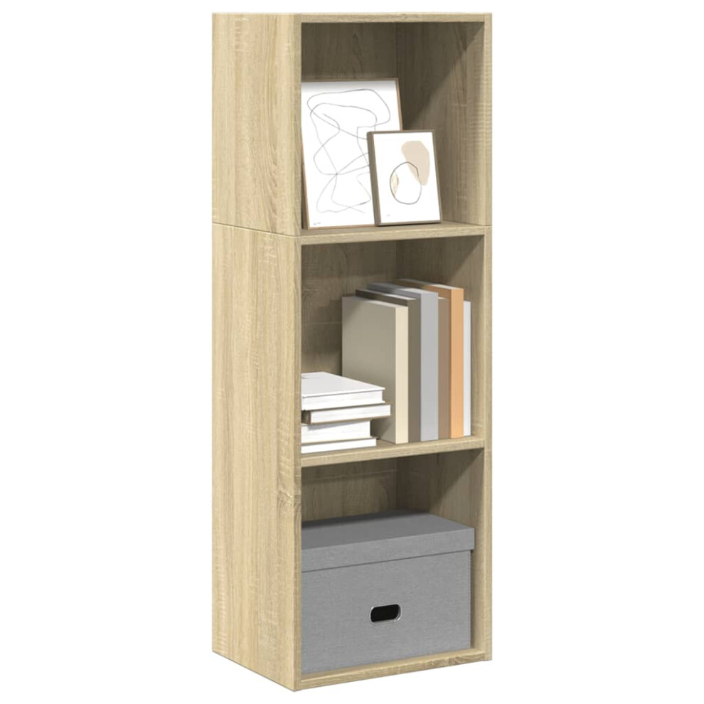 Vidaxl Bookcase Bookshelf Storage Rack Cabinet Sonoma Oak Engineered Wood