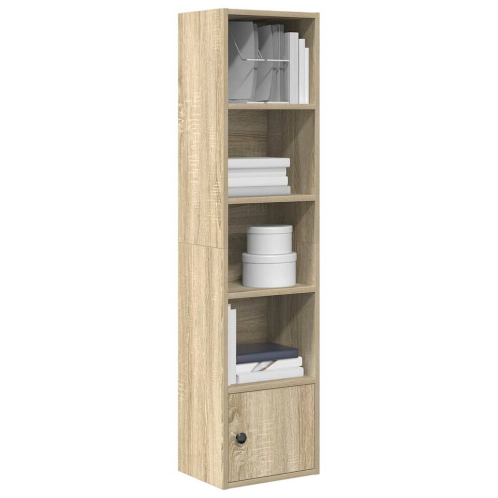 Vidaxl Bookcase Sonoma Oak 31X24x127 Cm Engineered Wood Bookshelf Book Case