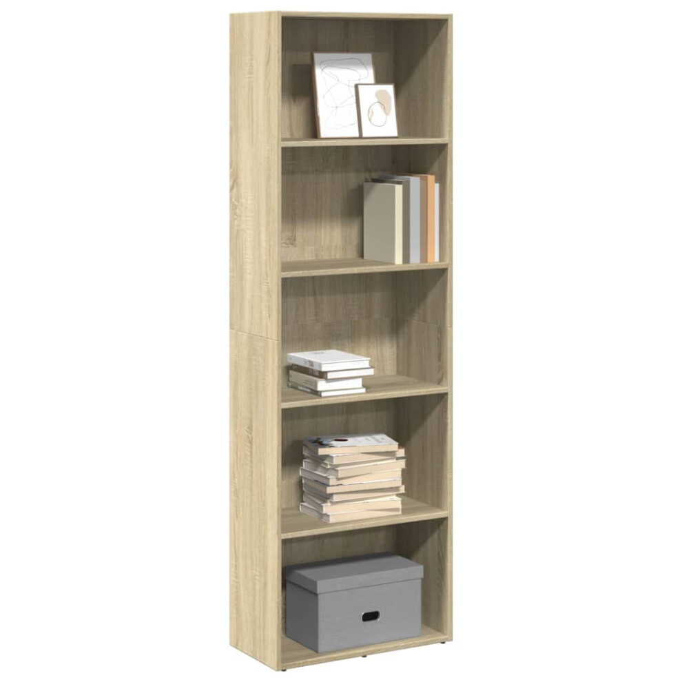 Vidaxl Bookcase Storage Rack Cabinet Bookshelf Sonoma Oak Engineered Wood