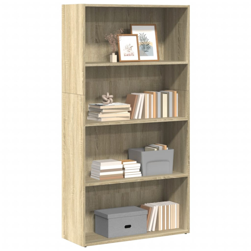 Vidaxl Bookcase Storage Rack Cabinet Bookshelf Sonoma Oak Engineered Wood