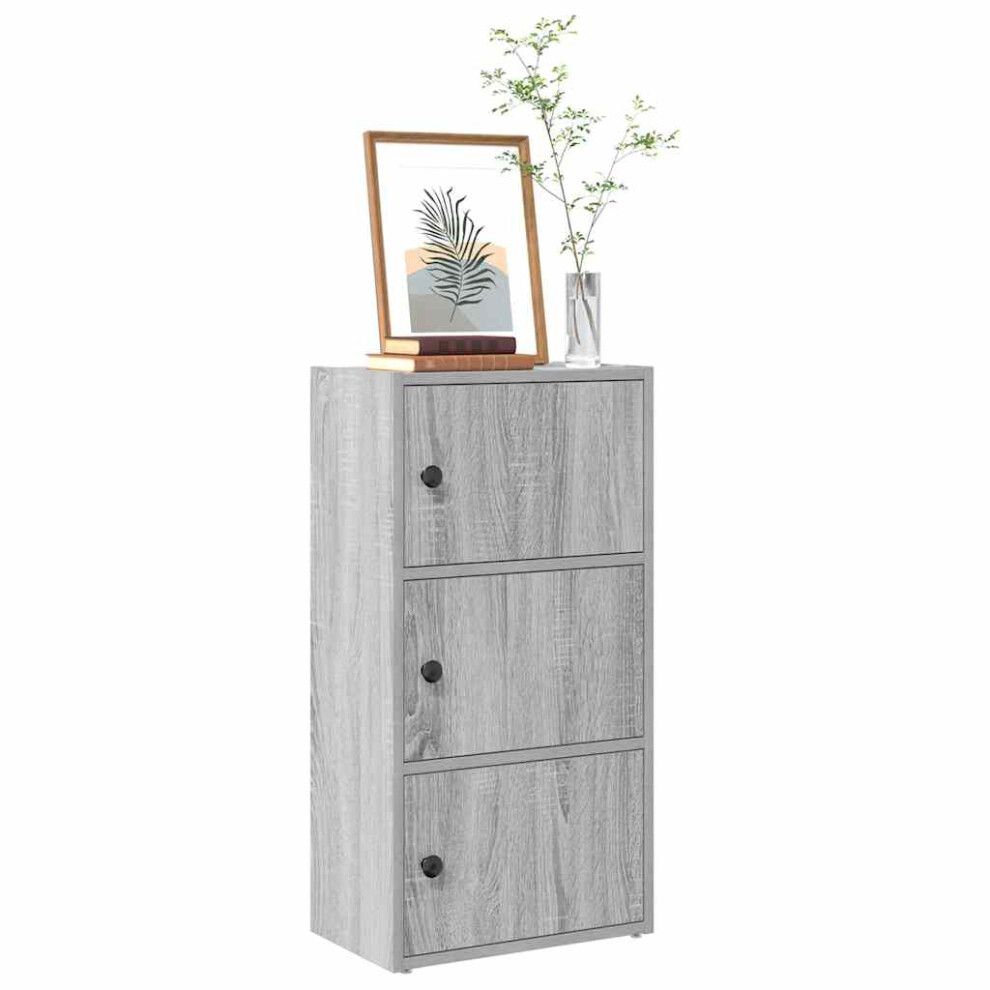 Vidaxl Bookcase Grey Sonoma 40X24x77 Cm Engineered Wood Bookshelf Book Case
