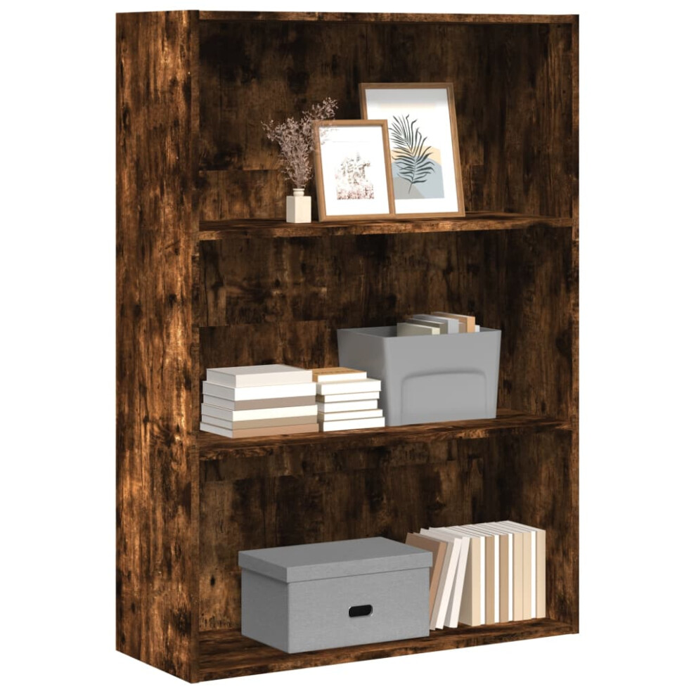 Vidaxl Bookcase Storage Rack Cabinet Bookshelf Smoked Oak Engineered Wood