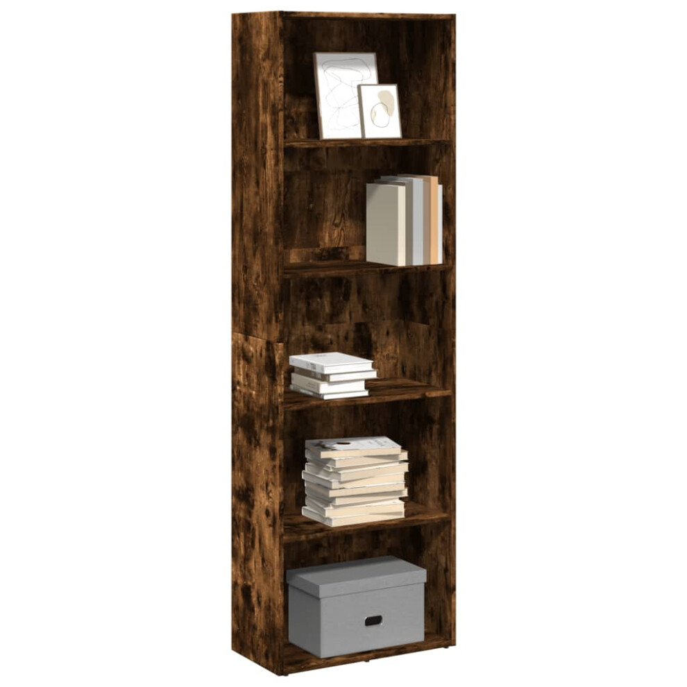 Vidaxl Bookcase Storage Rack Cabinet Bookshelf Smoked Oak Engineered Wood