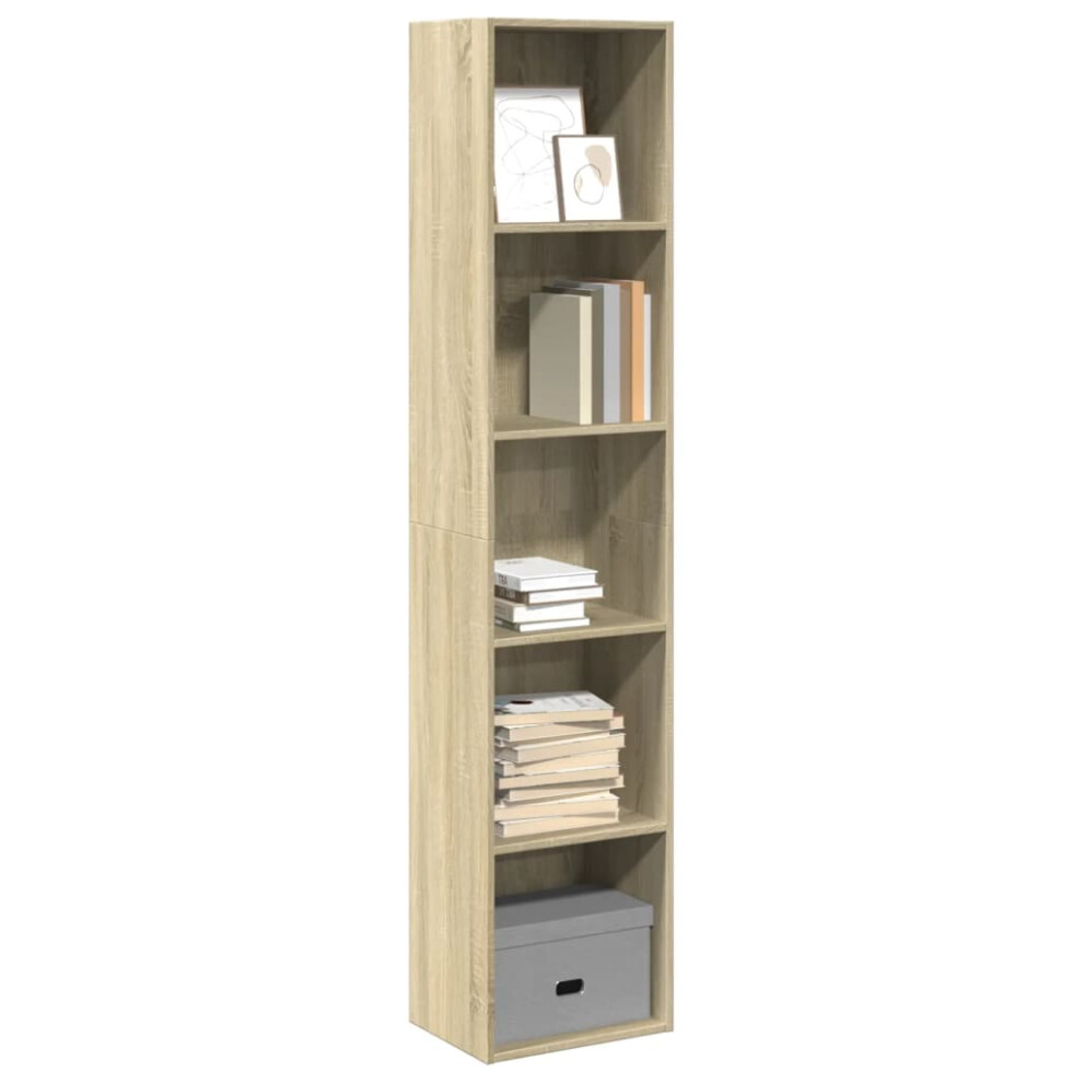 Vidaxl Bookcase Storage Rack Cabinet Bookshelf Sonoma Oak Engineered Wood