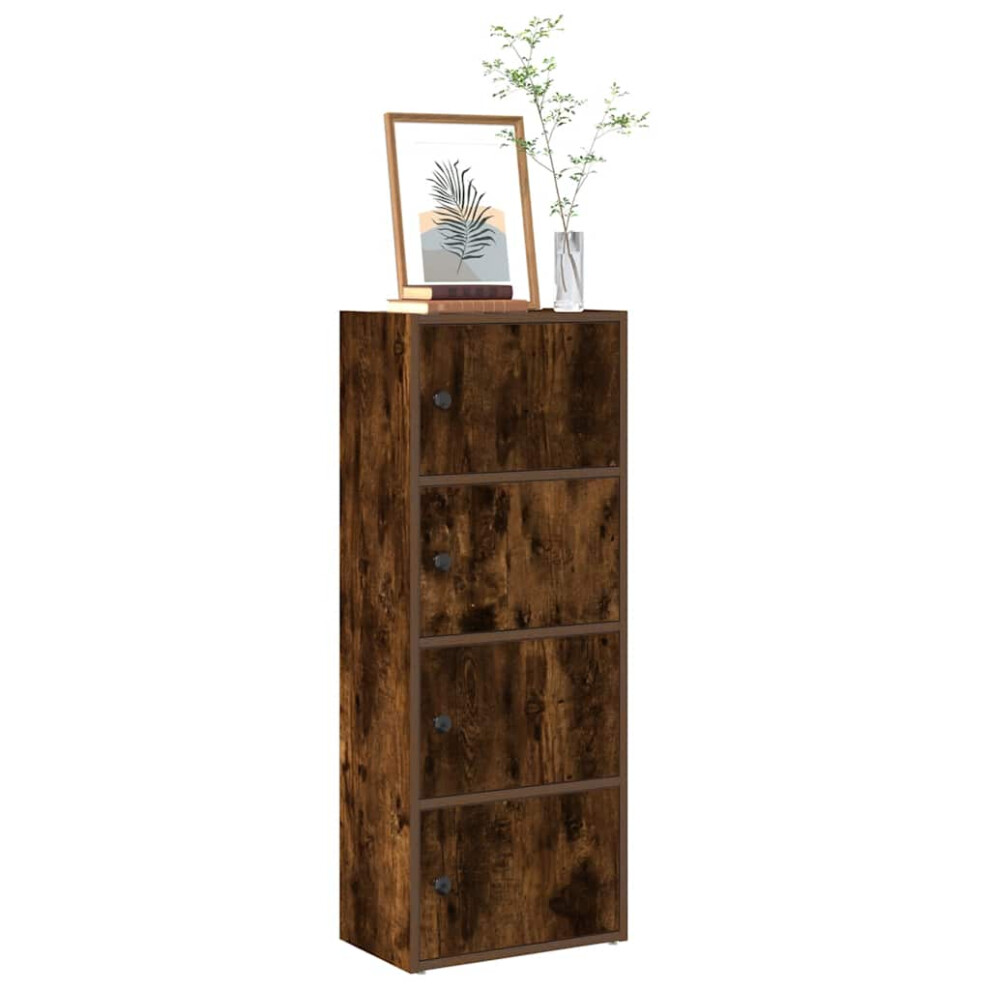Vidaxl Bookcase Smoked Oak 40X24x102 Cm Engineered Wood Bookshelf Book Case