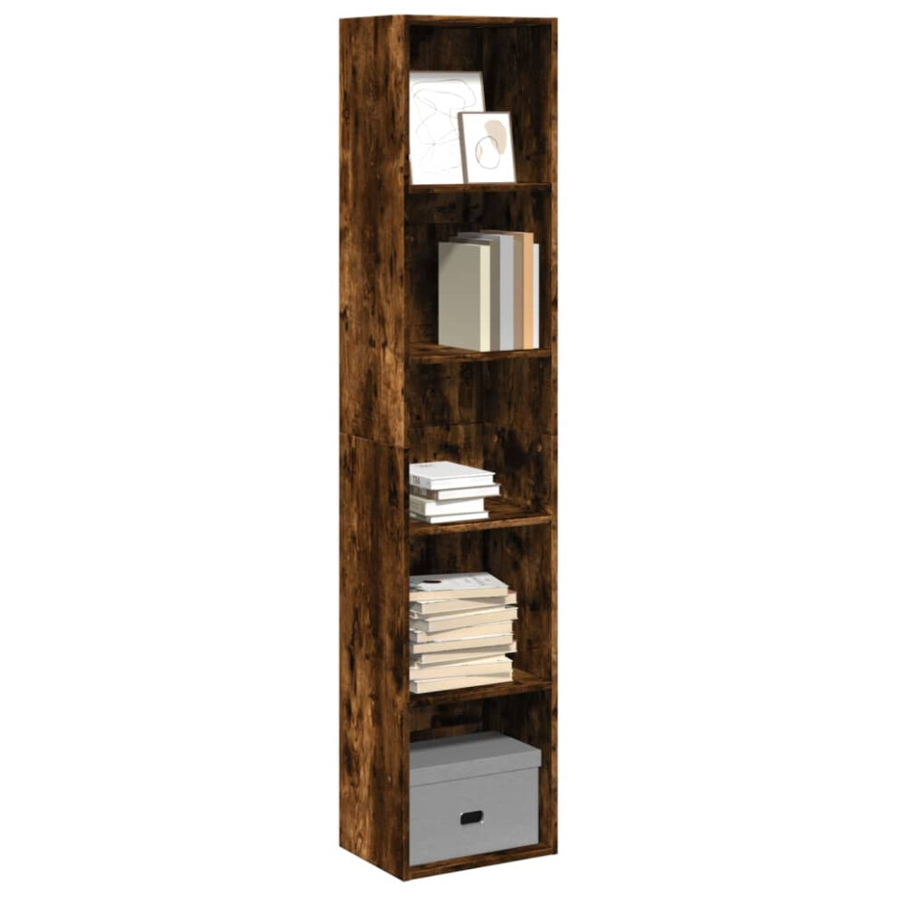 Vidaxl Bookcase Storage Rack Cabinet Bookshelf Smoked Oak Engineered Wood