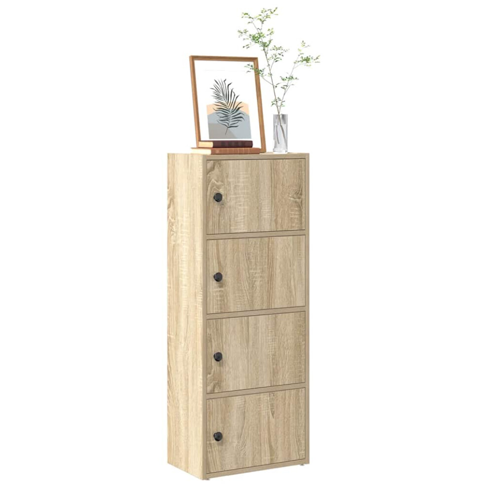 Vidaxl Bookcase Sonoma Oak 40X24x102 Cm Engineered Wood Bookshelf Book Case
